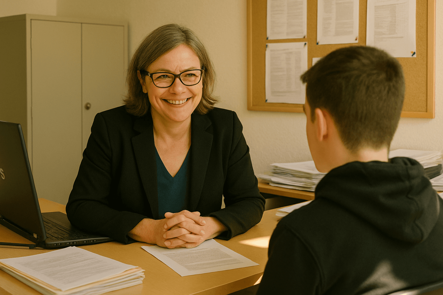 Directeure délégué aux formations accueillant un collégien en mini-stage
